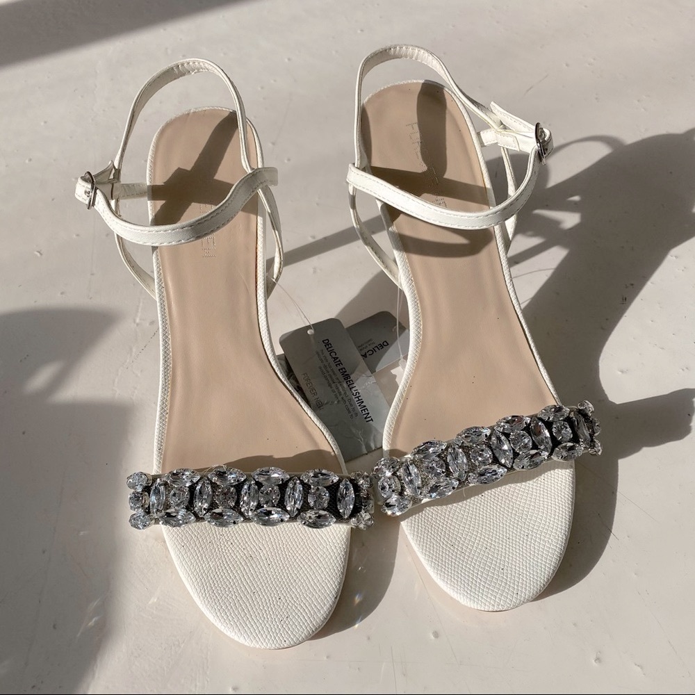 New embellished crystal white heels wedding party